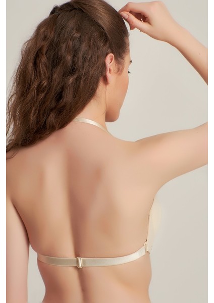 Kadın 7101412 Boyundan Geçmeli Arkası Şeffaf Destekli Sütyen Ten fırsatları