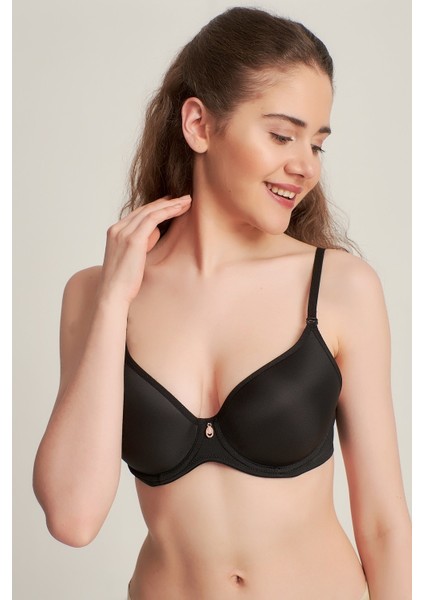 Kadın 9141010 Silikonlu Olympe Push Up Destekli Sütyen Siyah