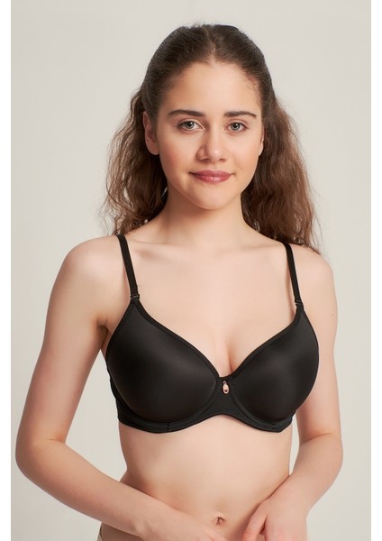 Kadın 9141010 Silikonlu Olympe Push Up Destekli Sütyen Siyah