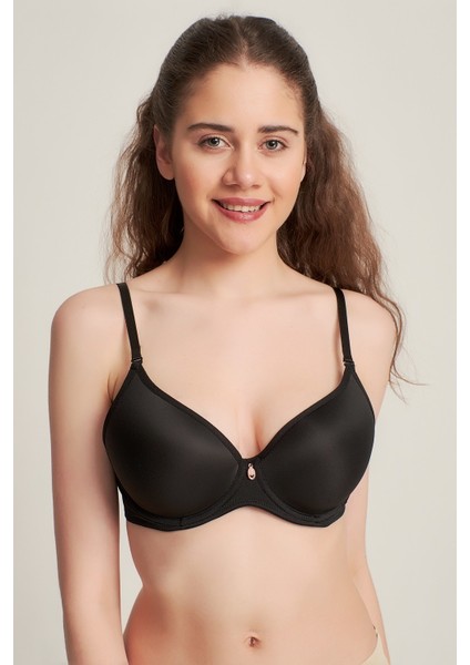 Kadın 9141010 Silikonlu Olympe Push Up Destekli Sütyen Siyah