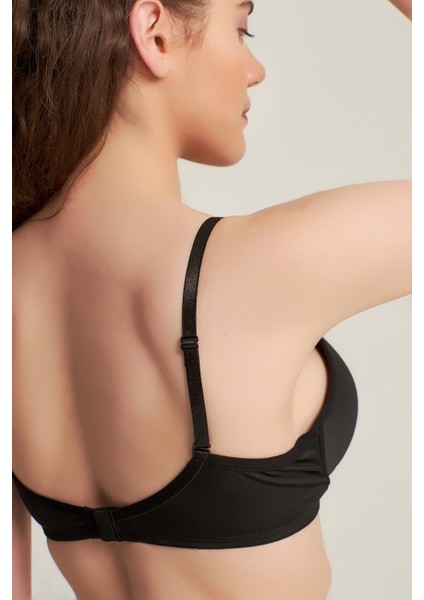 Kadın 9141010 Silikonlu Olympe Push Up Destekli Sütyen Siyah