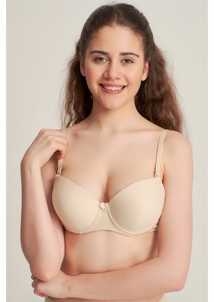 Kadın 3050205 Elasthan Kaplı Destekli Dolgulu Sütyen Ten fiyatları
