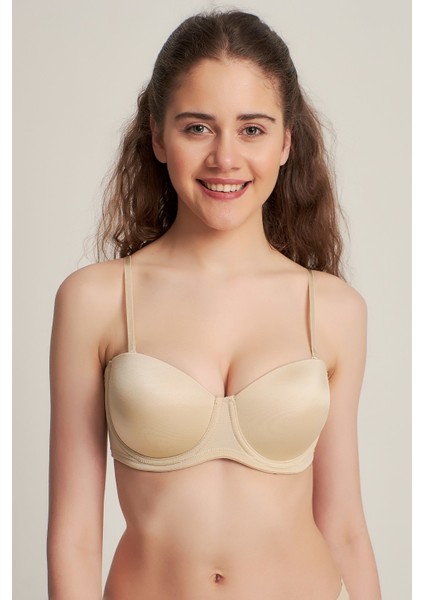 Kadın 7101315 Desteksiz Klasik Straplez Sütyen Ten fiyatları