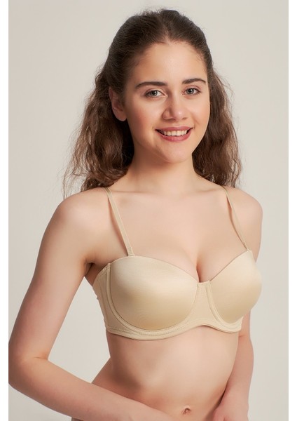 Kadın 7101315 Desteksiz Klasik Straplez Sütyen Ten modelleri