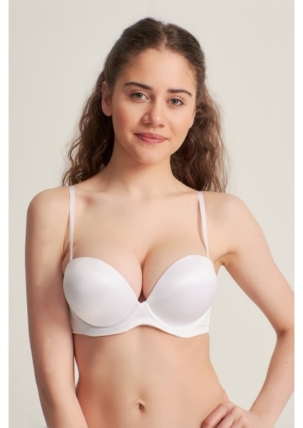 Kadın 7101316 Desteksiz Straplez Basic Bra Sütyen Beyaz