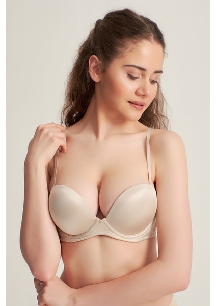 Kadın 7101316 Desteksiz Straplez Basic Bra Sütyen Cappucino