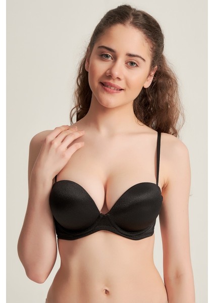 Kadın 7101316 Desteksiz Straplez Basic Bra Sütyen Siyah