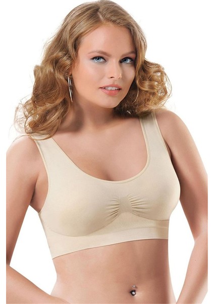 Kadın 2040101 Dikişsiz Kaplı Büstiyer Ten