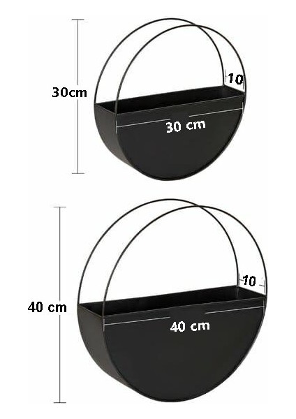 Duvar Rafı Çiçeklik Askılı Saksılık 2'Li Set