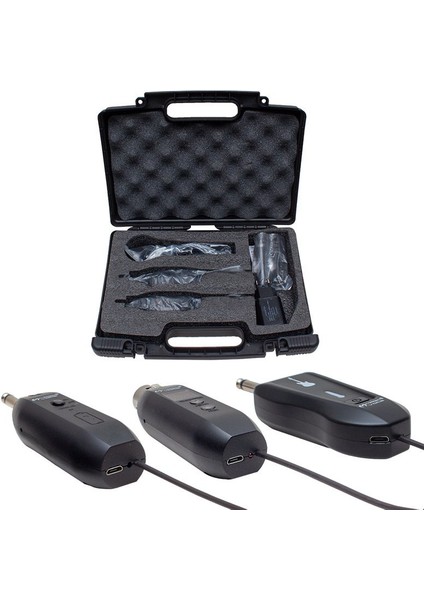MV-19595 Uhf Kablosuz Amfi Mikrofon ve Enstrüman Aksesuarı Üçlü Set