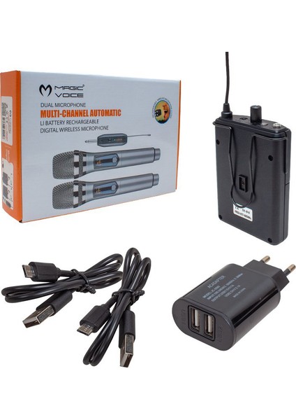 MV-19597 Uhf Kablosuz Enstrüman Aksesuarı Üçlü Set