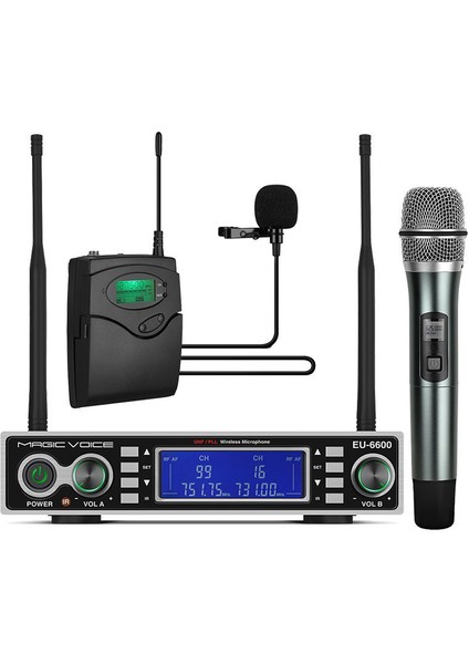MV-1200YE Çift Tunerli Kablosuz 1 El-1 Yaka Telsiz Uhf Mikrofon