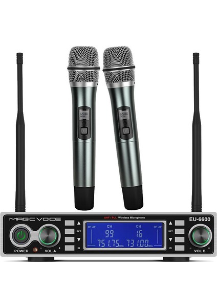 MV-1200EE Çift Tunerli Kablosuz 2 El Telsiz Uhf Mikrofon