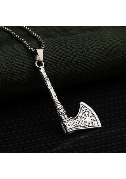 Viking Balta Kolovrat Triquetra Tasarım Çelik Kolye