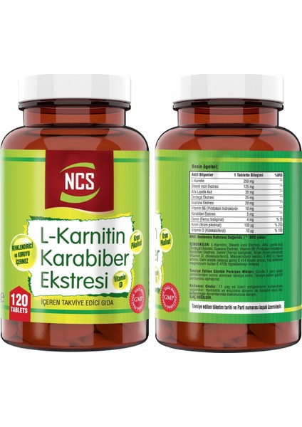 L-Carnitine Karabiber Extreli 120 Tablet & Nevfix Vitamin D3 Sıvı Sprey