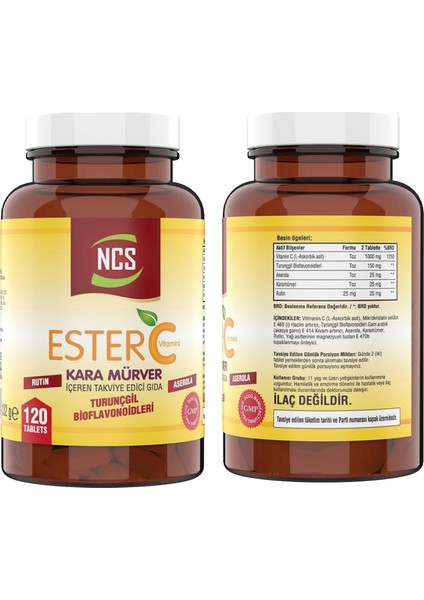 Kara Mürver Ester C Vitamini 1000 Mg 120 Tablet & Nevfix Vitamin D3 Sıvı Sprey fiyatları