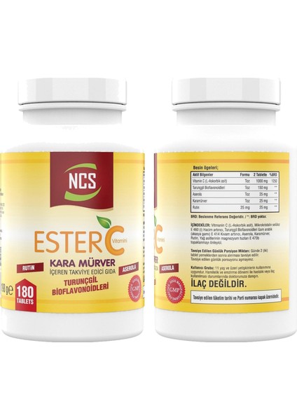 Kara Mürver Ester C Vitamini 1000 Mg 180 Tablet & Nevfix Vitamin D3 Sıvı Sprey fiyatları