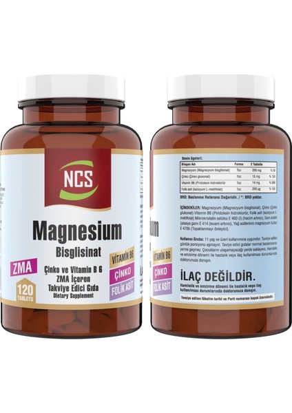 Magnesium Bisglisinat Zma Folic Acid Vitamin B 6 120 Tablet Çinko & Nevfix Vitamin D3 Sıvı Sprey fiyatları