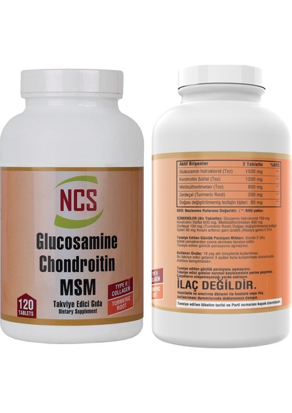 Glucosamine Chondroitin Msm Type Iı Collagen Turmeric 120 Tablet &  Nevfix Vitamin D3 Sıvı Sprey