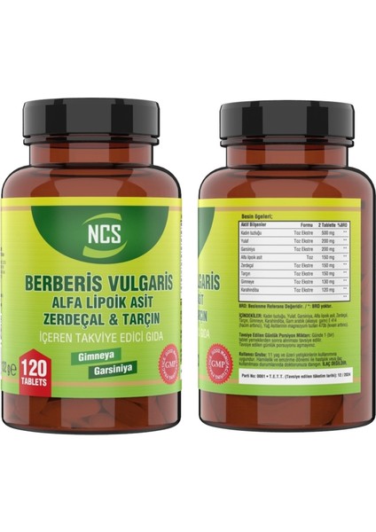 Berberis Vulgaris Alfa Lipoik Asit Tarçın Zerdeçal 120 Tablet & Vitamin D3 + K2 Damla 20 ml