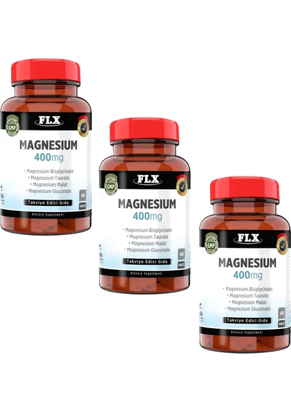 Magnezyum Magnesium Elementleri Complex 400 Mg 3 Kutu 60 Tablet