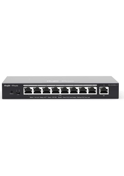 8port 120W Full Poe Reyee RG-ES209GC-P Gıgabıt Yönetilebilir Switch Masaüstü