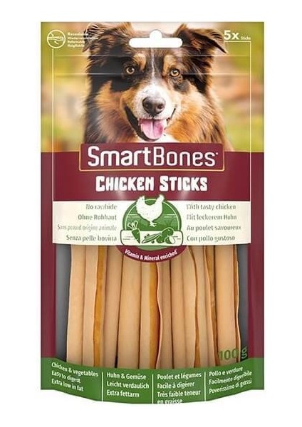 Smart Bones Smartbones Tavuklu Stick Köpek Ödülü 5 Parça 100GR