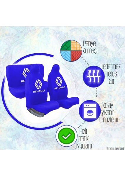 Reno Clio Penye Koltuk Kılıfı Tam Uyum Set