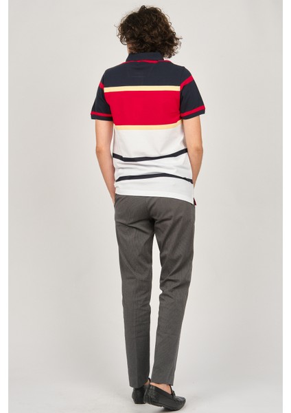 Erkek Polo Yaka Blok Desenli T-Shirt 0249821 Lacivert indirimleri