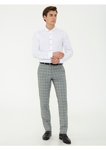 Gri Slim Fit Pantolon