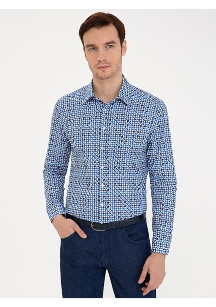 Mavi Slim Fit Gömlek