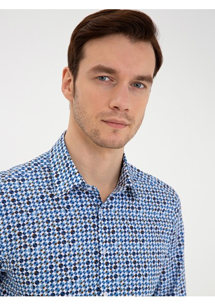 Mavi Slim Fit Gömlek
