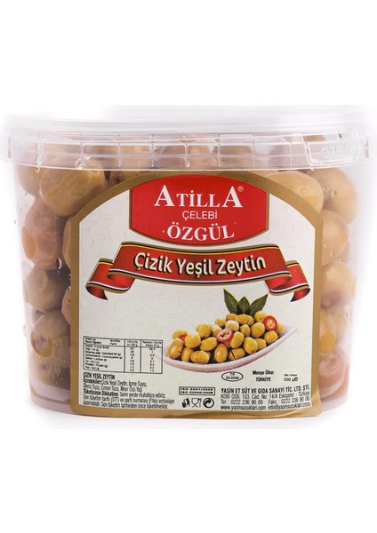 Atilla Çelebi Özgül Açö Yeşil Zeytin 500 gr