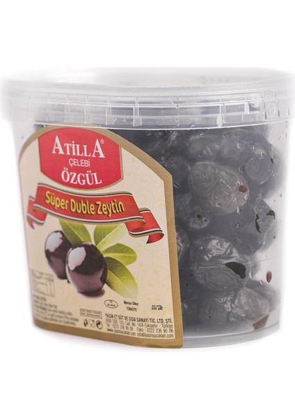 Atilla Çelebi Özgül Yasin Gurme Açö Süper Duble Siyah Zeytin 500 gr