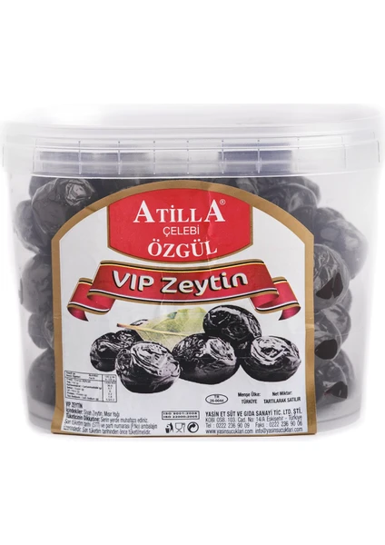 Atilla Çelebi Özgül Yasin Gurme Açö Vip Siyah Zeytin 500 gr