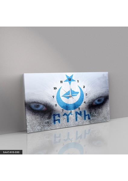 Türk Kurt Saatli Kanvas - Canvas Tablo