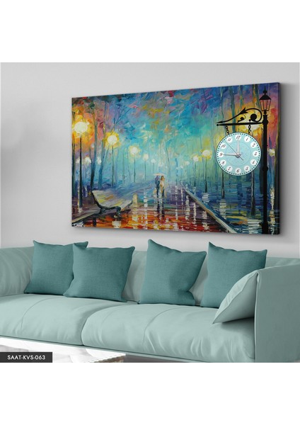 Yağlı Boya Saatli Kanvas - Canvas Tablo