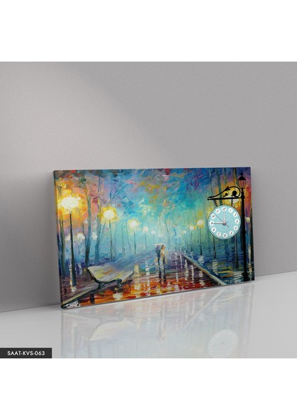 Yağlı Boya Saatli Kanvas - Canvas Tablo
