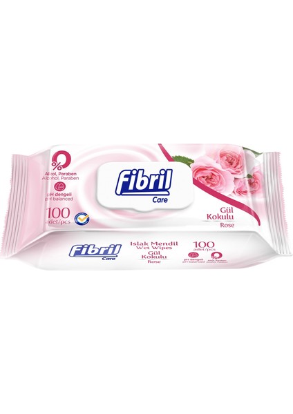 Care Gül Kokulu Islak Mendil 100'LÜ