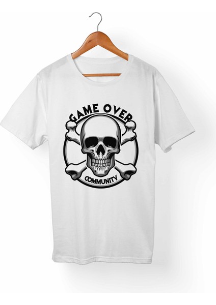 Kuru Kafa-Skull Çocuk Beyaz Tişört