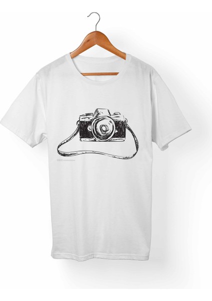 Fotoğraf Makinası Baskılı Çocuk Beyaz Tişört