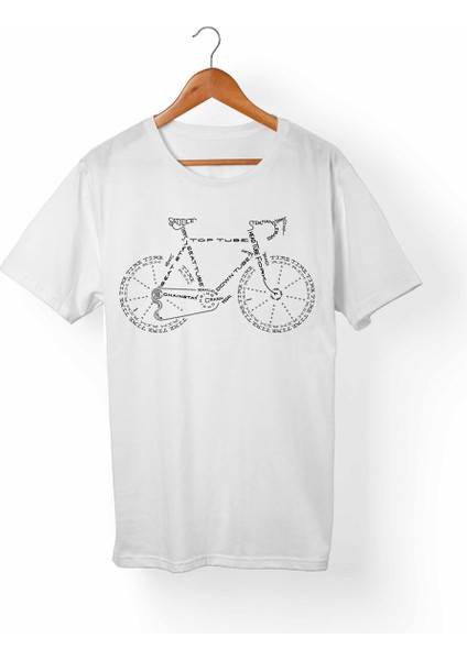 Bisiklet Baskılı Çocuk Beyaz Tişört