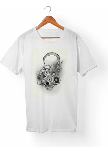 Fotoğraf Makinası Baskılı Çocuk Beyaz Tişört