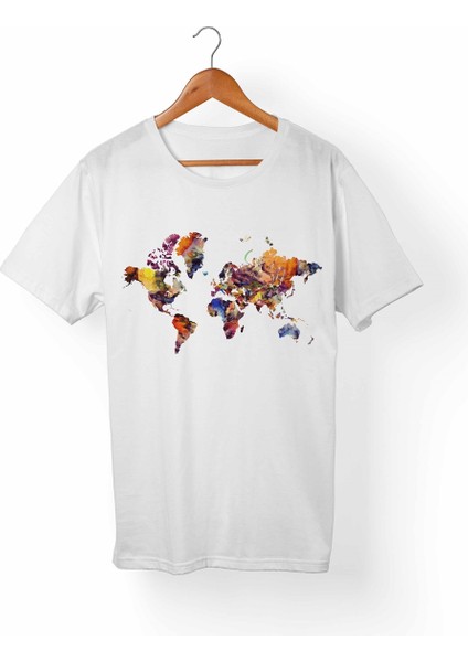 Dünya Haritası Çocuk Beyaz Tişört