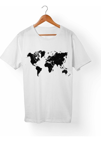 Dünya Haritası Çocuk Beyaz Tişört