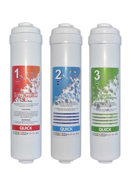 Tüm Kapalı Kasa Su Arıtma Cihazları Filtre Seti 3'lü Inline Set