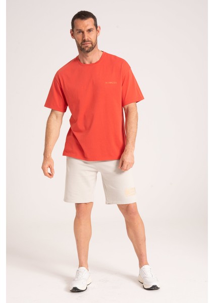 Oversize Erkek Tişört, Yüksek Kalite %100 Pamuk Göğüste Baskı Detaylı Coral Tshirt modelleri