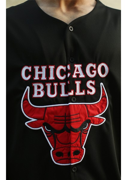 Oversize Siyah Beyzbol Forması Chicago Bulls