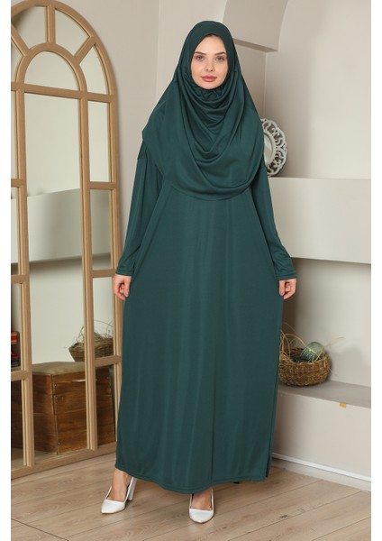 Kolay Giyilebilen Tek Parça Namaz Elbisesi Zümrüt Yeşili fiyatları