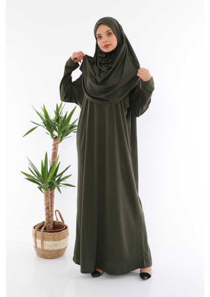 Kolay Giyilebilen Tek Parça Namaz Elbisesi Haki fiyatları